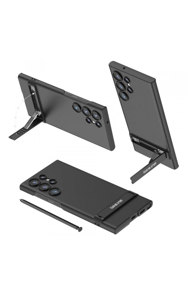 Galaxy S24 Ultra Kılıf Zore Kamera Korumalı Dikey Standlı Ays Kapak