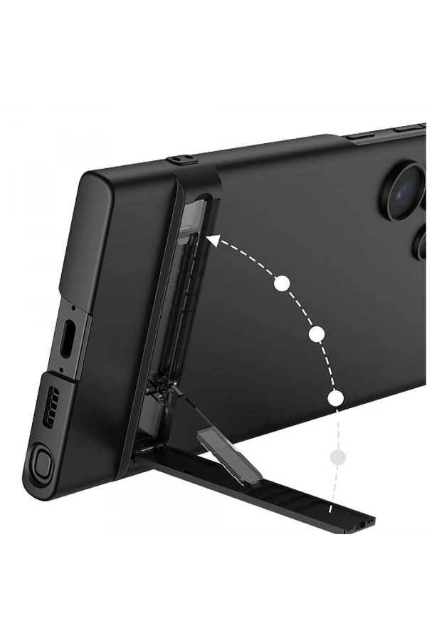 Galaxy S24 Ultra Kılıf Zore Kamera Korumalı Dikey Standlı Ays Kapak