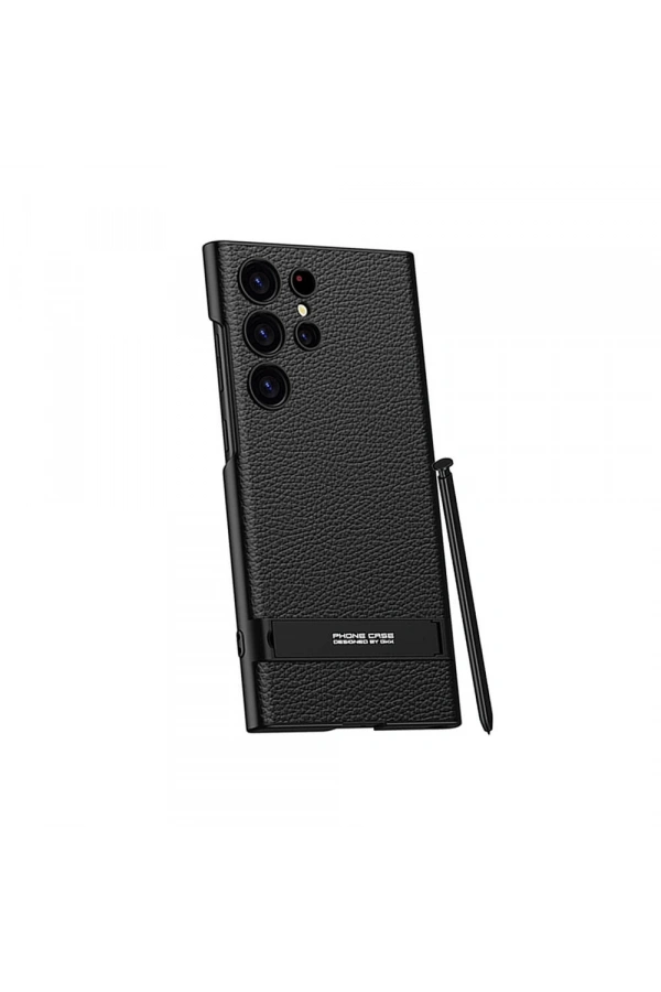 Galaxy S24 Ultra Kılıf Zore Kamera Korumalı Leather Dikey Standlı Ays Kapak