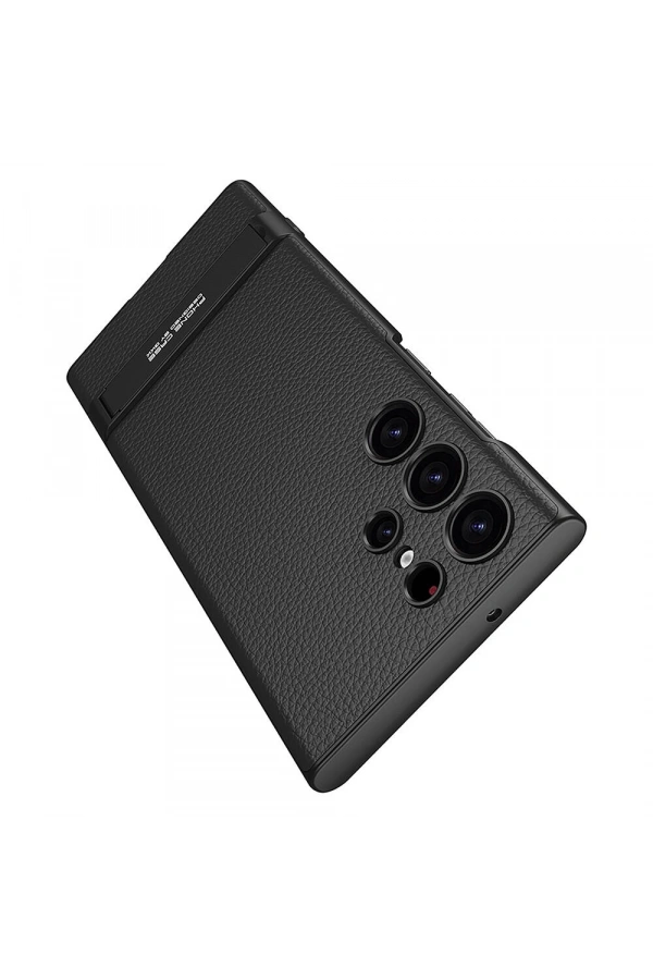 Galaxy S24 Ultra Kılıf Zore Kamera Korumalı Leather Dikey Standlı Ays Kapak