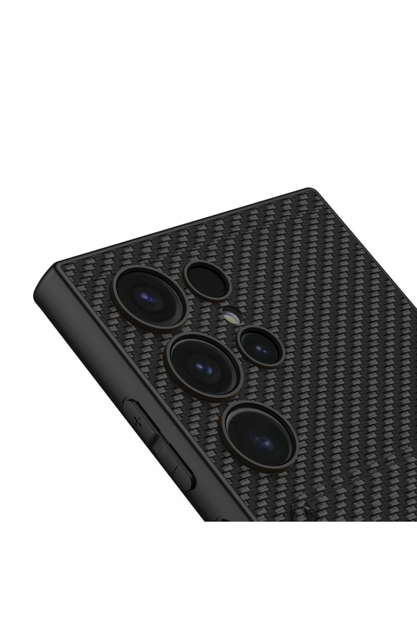 Galaxy S24 Ultra Suni Deri Arka Yüzey Zore Kartlıklı Kıpta Silikon Kapak