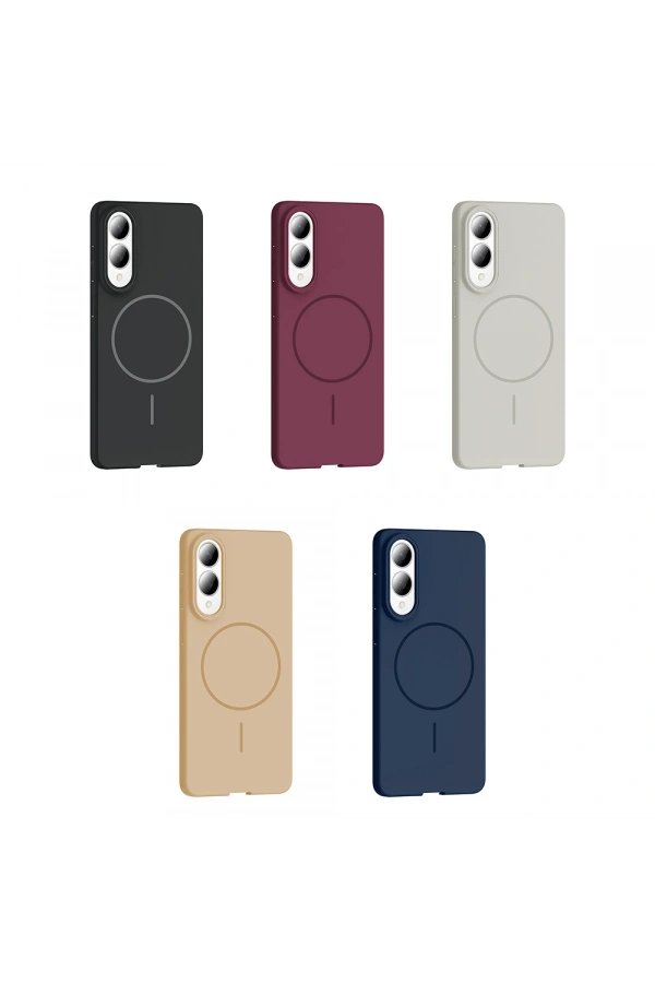 Galaxy S25 Edge Kılıf M-safe Şarj Özellikli Zore Ruby Sert Kapak