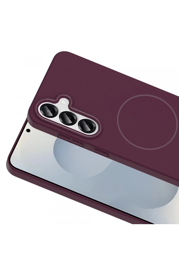 Galaxy S25 Kılıf M-safe Şarj Özellikli Zore Ruby Sert Kapak