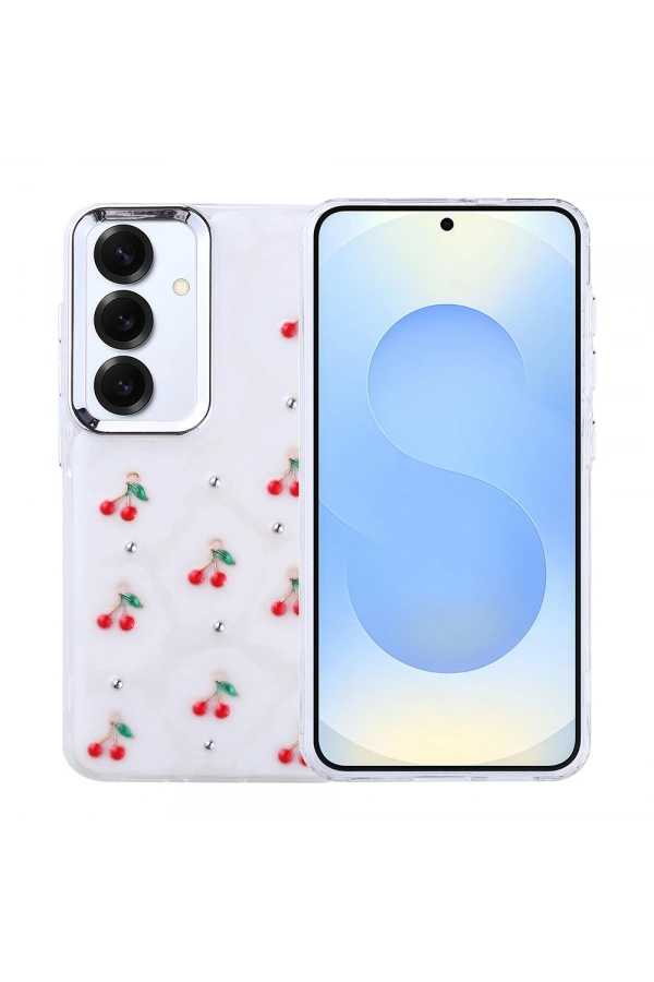 Galaxy S25 Plus Kılıf Airbag Tasarımlı Simli Şeffaf Zore Kutup Kapak