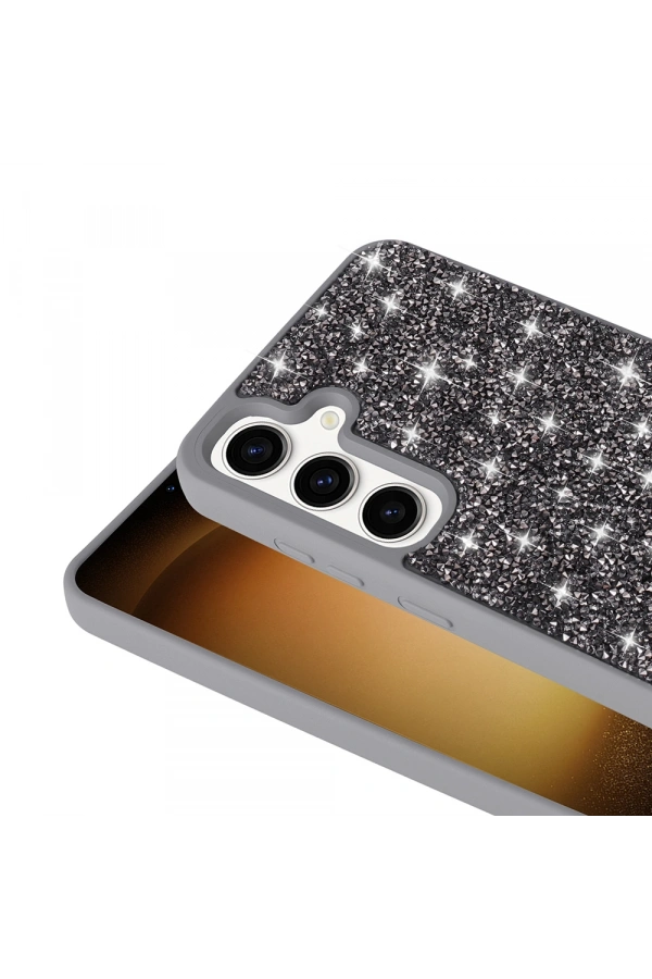 Galaxy S25 Plus Kılıf Parlak Taşlı Tasarım Zore Pırlanta Kapak