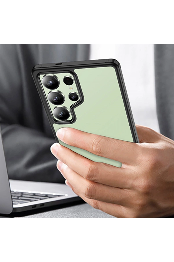 Galaxy S25 Ultra Kılıf Kamera Korumalı Şeffaf Arka Yüzey Zore New Roll Kapak