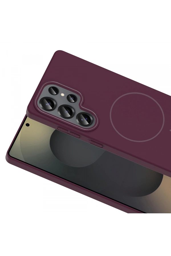 Galaxy S25 Ultra Kılıf M-safe Şarj Özellikli Zore Ruby Sert Kapak