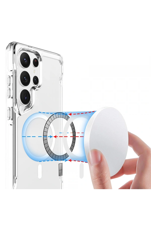 Galaxy S25 Ultra Kılıf Zore M-safe Şarj Özellikli T-Max M-safe Kapak