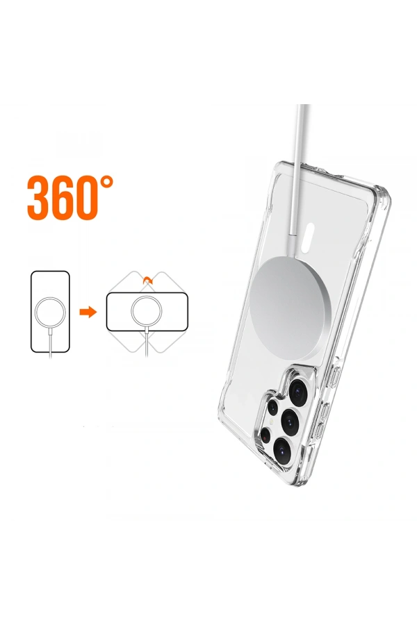 Galaxy S25 Ultra Kılıf Zore M-safe Şarj Özellikli T-Max M-safe Kapak