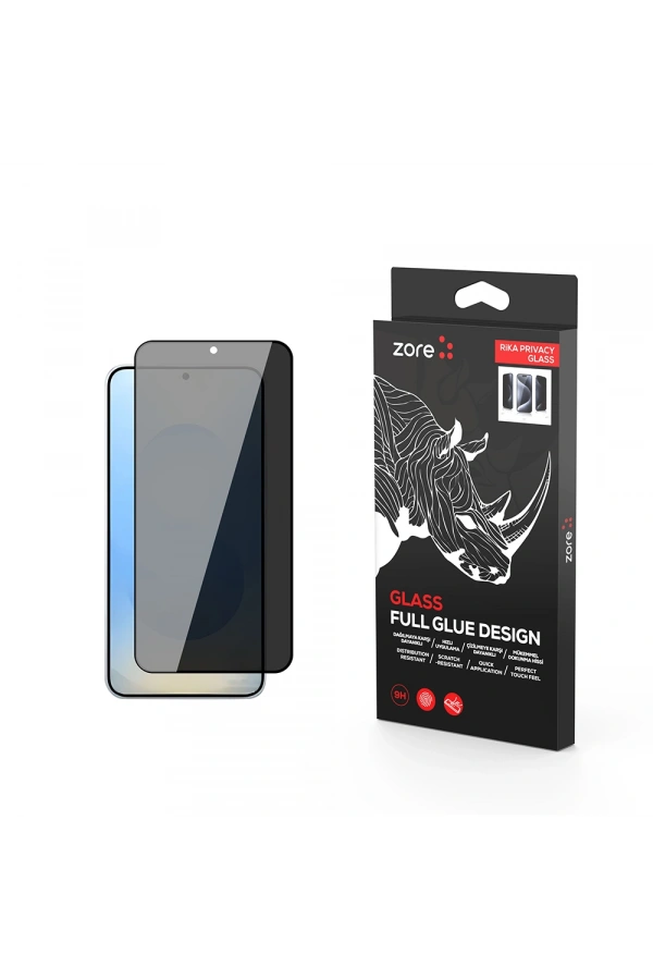 Galaxy S25 Zore Rika Premium Privacy Temperli Cam Ekran Koruyucu