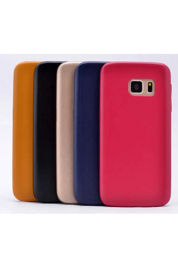 Galaxy S7 Edge Kılıf Zore 1-1 Deri Soft Kapak