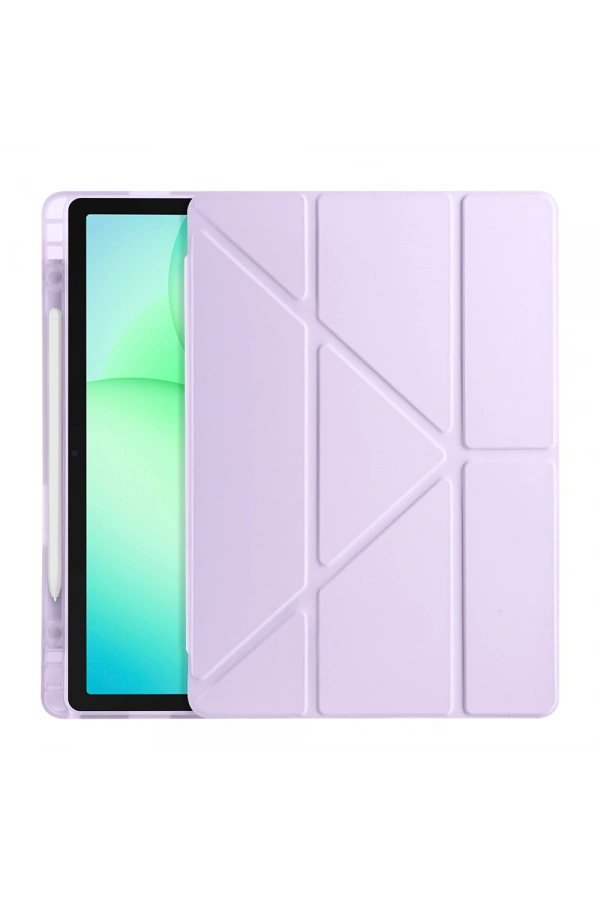 Galaxy Tab A11 Plus Kılıf Zore Tri Folding Kalem Bölmeli Standlı Kılıf