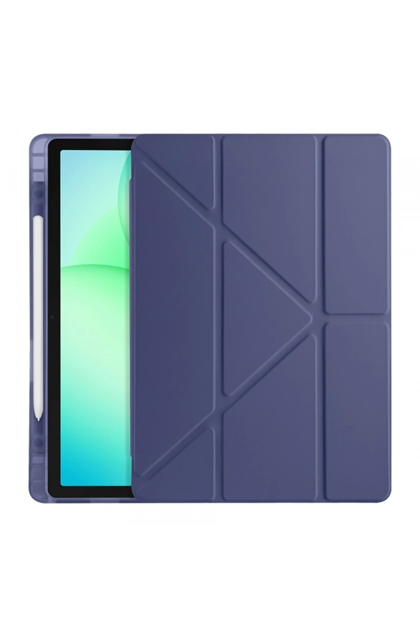 Galaxy Tab A11 Plus Kılıf Zore Tri Folding Kalem Bölmeli Standlı Kılıf