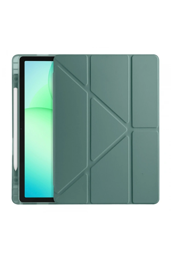 Galaxy Tab A11 Plus Kılıf Zore Tri Folding Kalem Bölmeli Standlı Kılıf