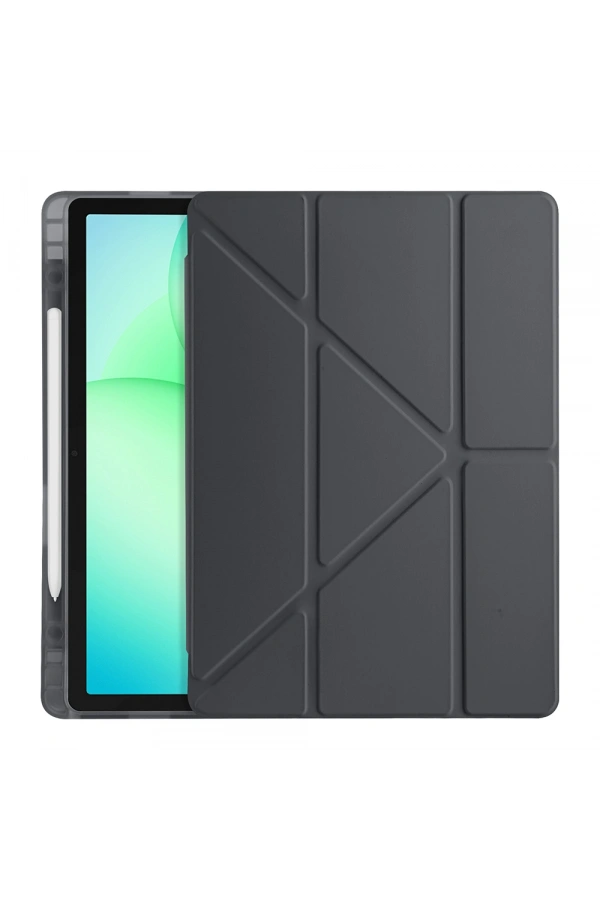 Galaxy Tab A11 Plus Kılıf Zore Tri Folding Kalem Bölmeli Standlı Kılıf