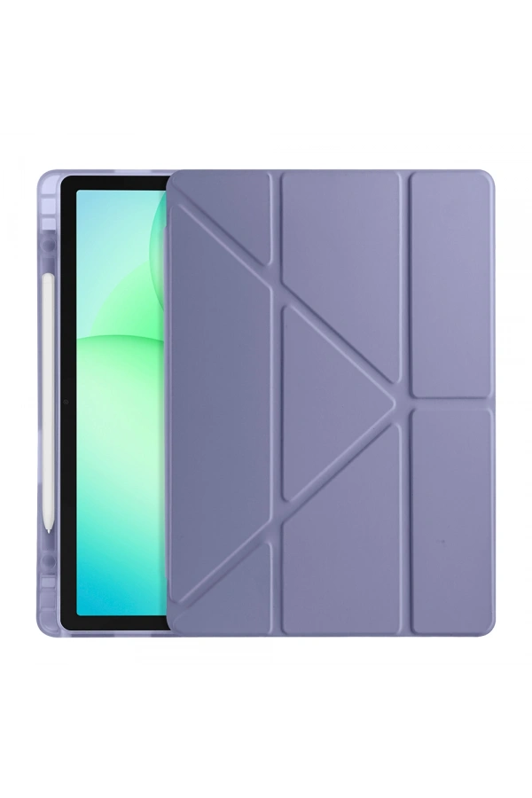Galaxy Tab A11 Plus Kılıf Zore Tri Folding Kalem Bölmeli Standlı Kılıf