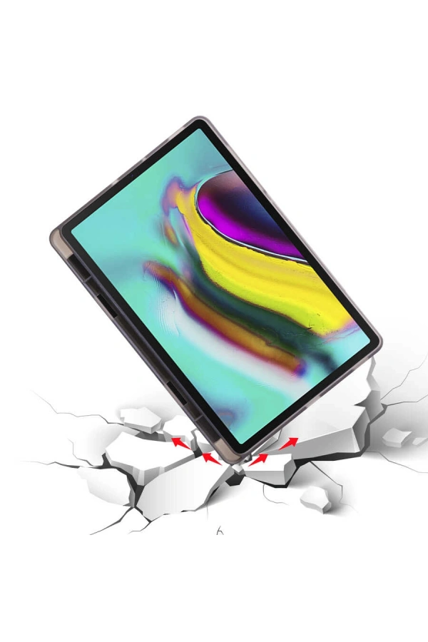 Galaxy Tab A7 10.4 T500 2020 Kılıf Zore Tri Folding Kalem Bölmeli Standlı Kılıf