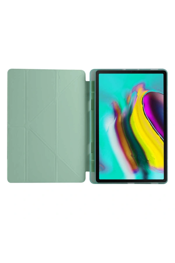 Galaxy Tab A7 10.4 T500 2020 Kılıf Zore Tri Folding Kalem Bölmeli Standlı Kılıf