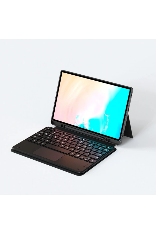 Galaxy Tab S10 FE Plus Zore Border Keyboard Bluetooh Bağlantılı Standlı Klavyeli Tablet Kılıfı