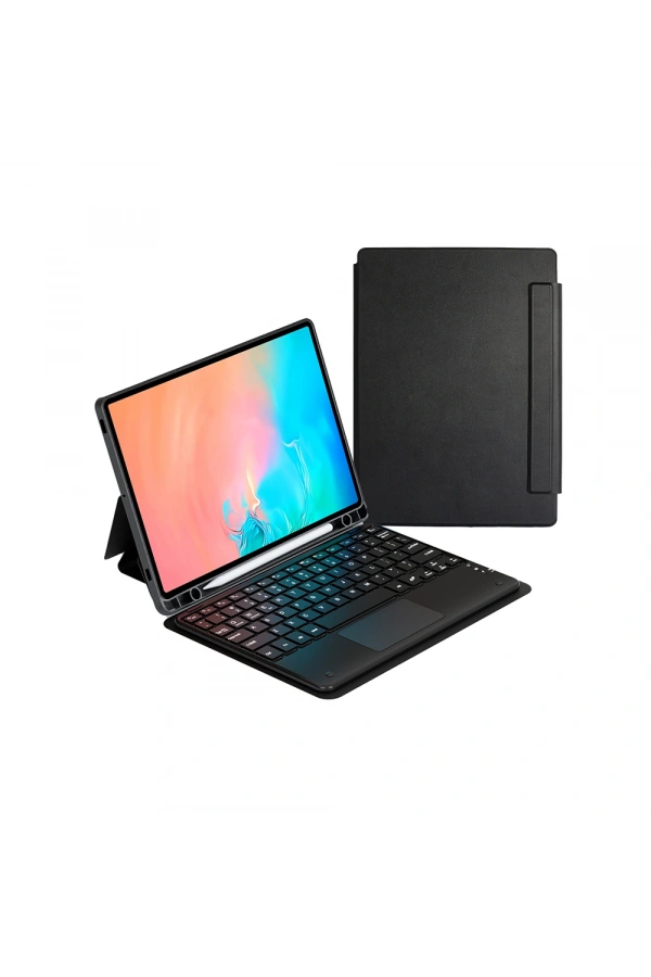 Galaxy Tab S10 FE Zore Border Keyboard Bluetooh Bağlantılı Standlı Klavyeli Tablet Kılıfı