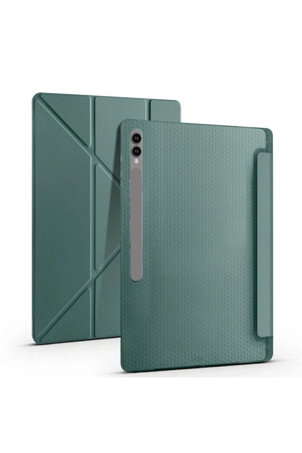 Galaxy Tab S10 Ultra Kılıf Zore Tri Folding Kalem Bölmeli Standlı Kılıf