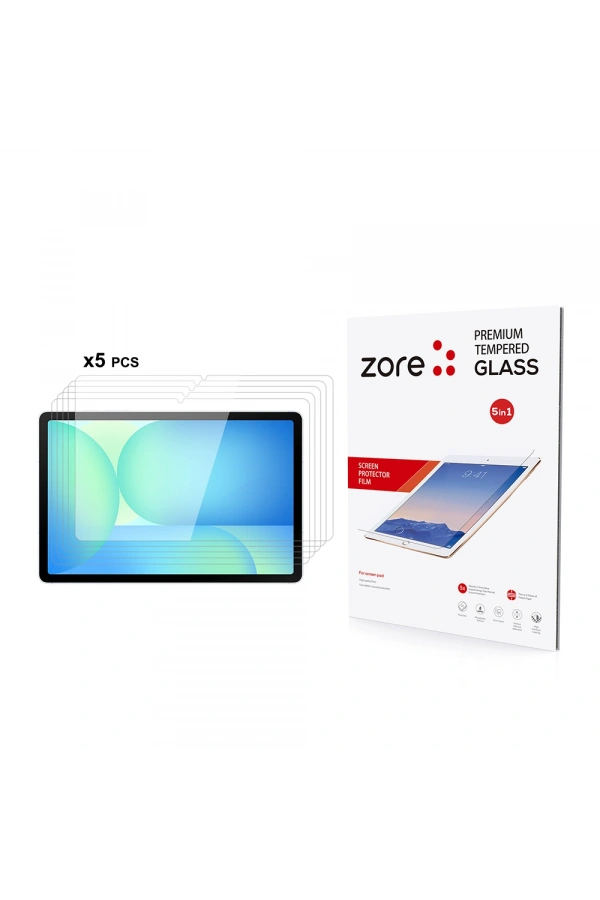 Galaxy Tab S10FE Plus Zore 5in1 Tablet Temperli Cam Ekran Koruyucu