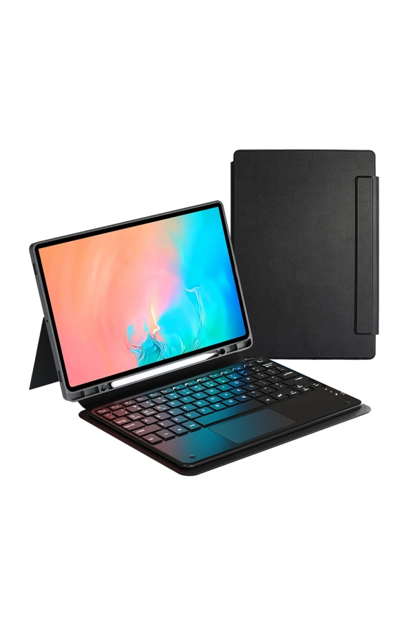 Galaxy Tab S11 Ultra Zore Border Keyboard Bluetooh Bağlantılı Standlı Klavyeli Tablet Kılıfı