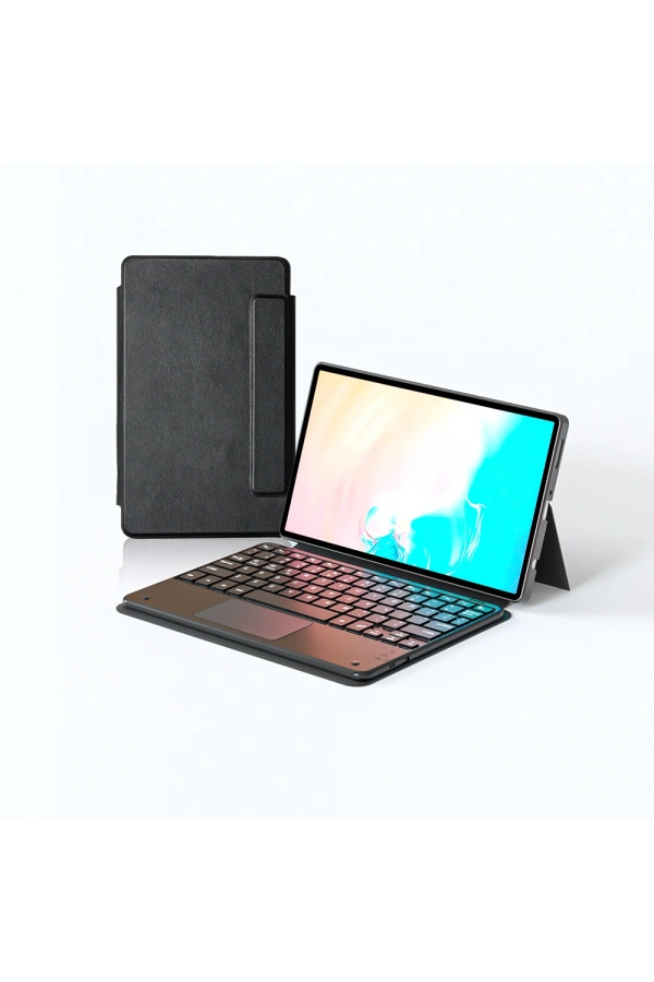 Galaxy Tab S11 Zore Border Keyboard Bluetooh Bağlantılı Standlı Klavyeli Tablet Kılıfı