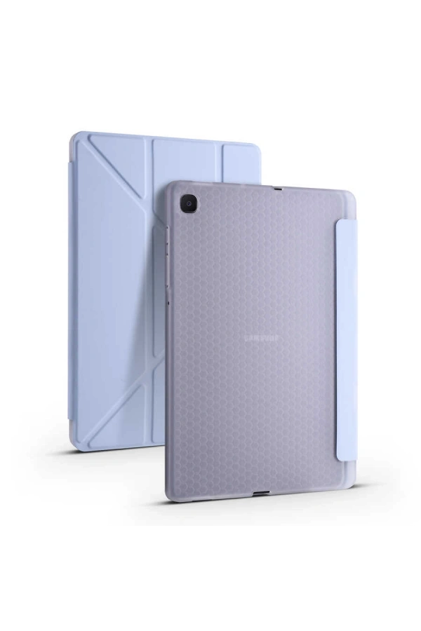 Galaxy Tab S6 Lite P610 Kılıf Zore Tri Folding Kalem Bölmeli Standlı Kılıf