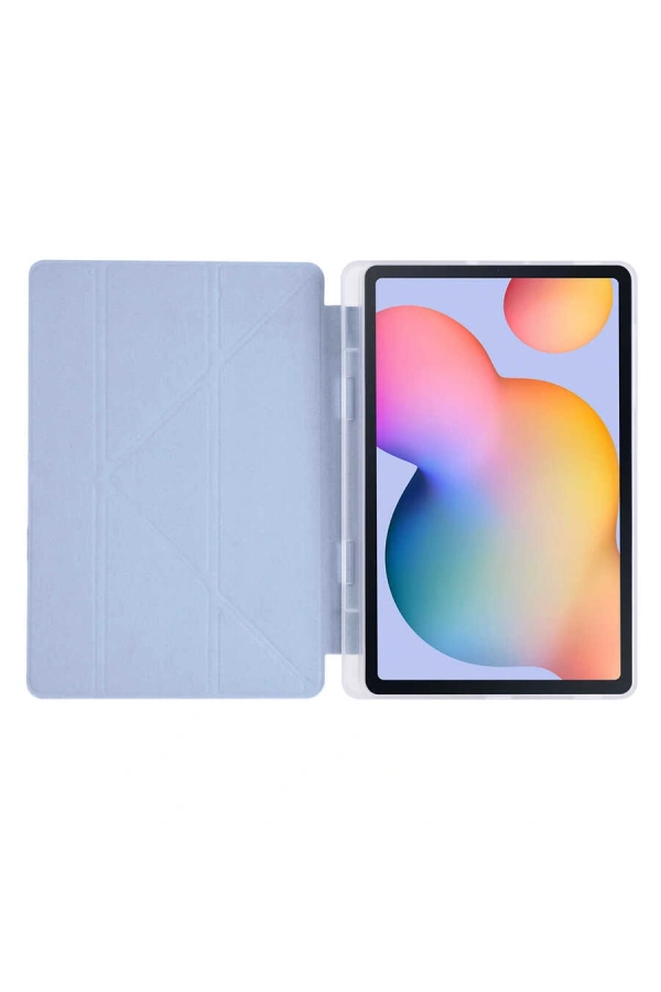 Galaxy Tab S6 Lite P610 Kılıf Zore Tri Folding Kalem Bölmeli Standlı Kılıf