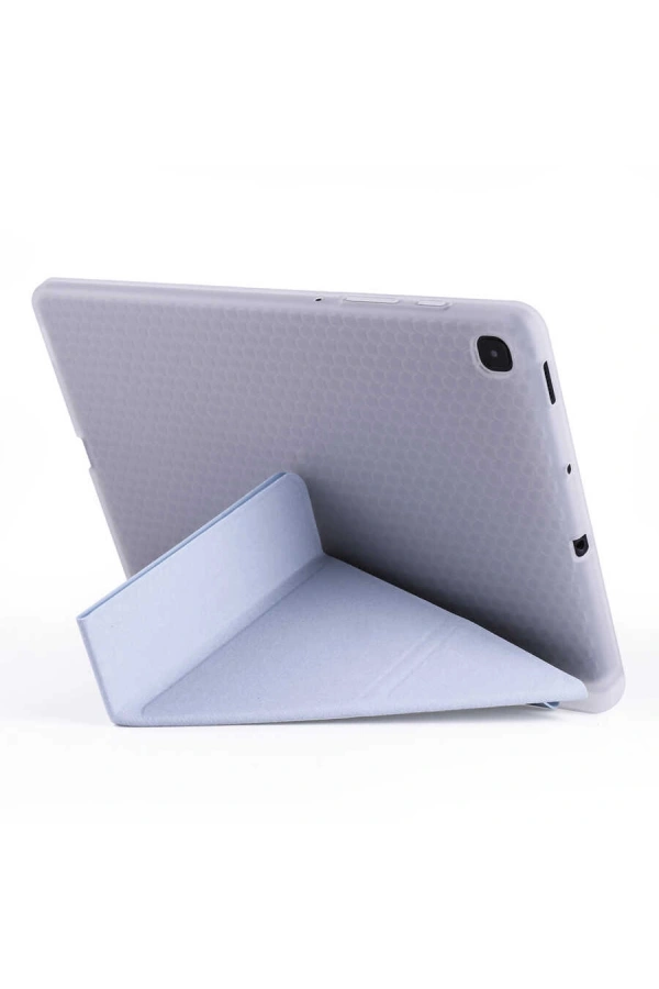 Galaxy Tab S6 Lite P610 Kılıf Zore Tri Folding Kalem Bölmeli Standlı Kılıf