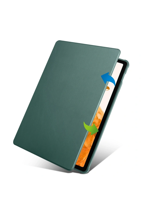 Galaxy Tab S7 Plus T970 Kılıf Zore Termik Kalem Bölmeli Dönebilen Standlı Kılıf