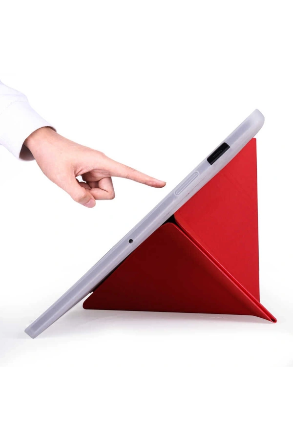 Galaxy Tab S7 Plus T970 Kılıf Zore Tri Folding Kalem Bölmeli Standlı Kılıf