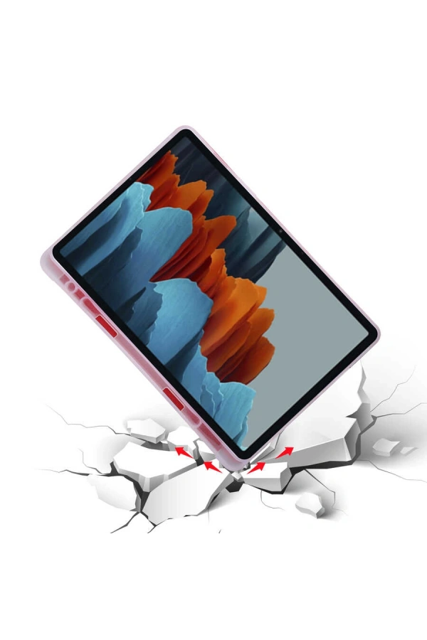Galaxy Tab S7 Plus T970 Kılıf Zore Tri Folding Kalem Bölmeli Standlı Kılıf