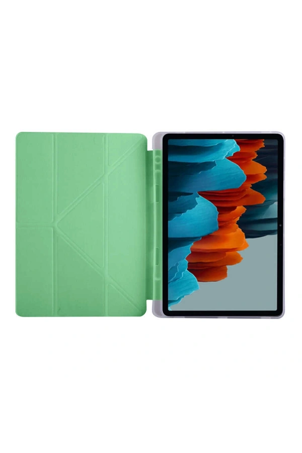 Galaxy Tab S7 T870 Kılıf Zore Tri Folding Kalem Bölmeli Standlı Kılıf