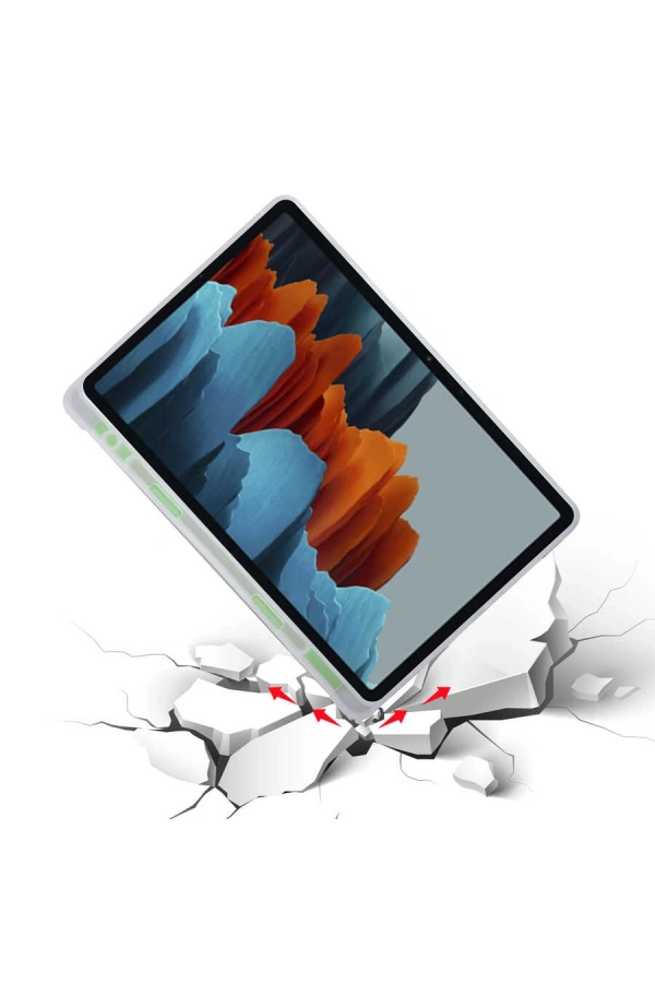 Galaxy Tab S7 T870 Kılıf Zore Tri Folding Kalem Bölmeli Standlı Kılıf