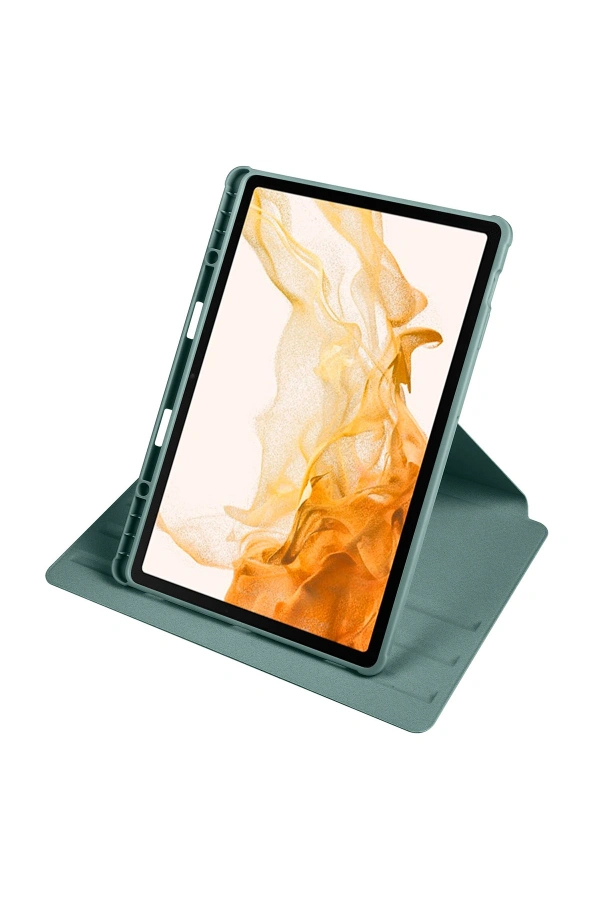 Galaxy Tab S8 Plus SM-X800 Kılıf Zore Termik Kalem Bölmeli Dönebilen Standlı Kılıf