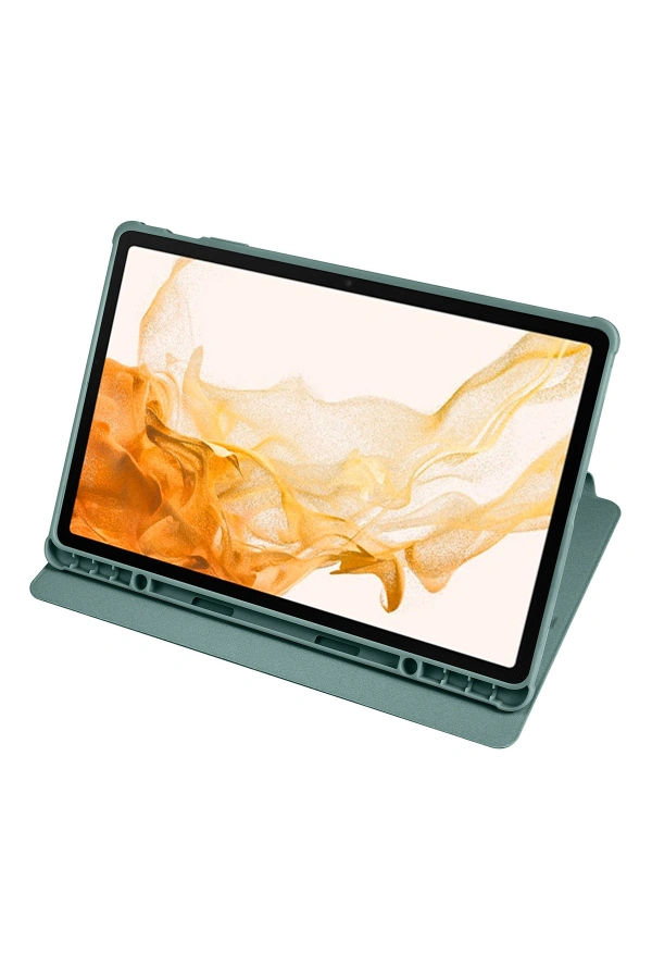 Galaxy Tab S8 Plus SM-X800 Kılıf Zore Termik Kalem Bölmeli Dönebilen Standlı Kılıf