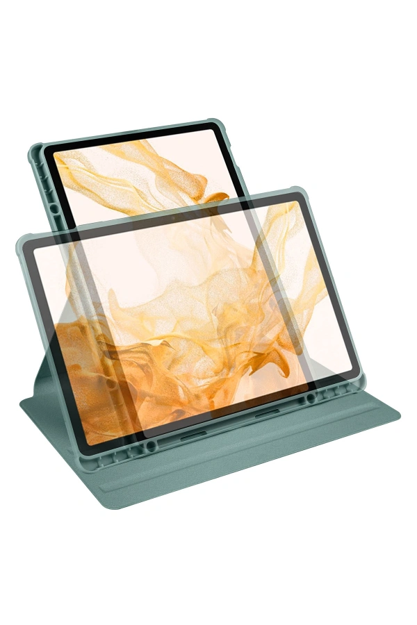 Galaxy Tab S8 Plus SM-X800 Kılıf Zore Termik Kalem Bölmeli Dönebilen Standlı Kılıf