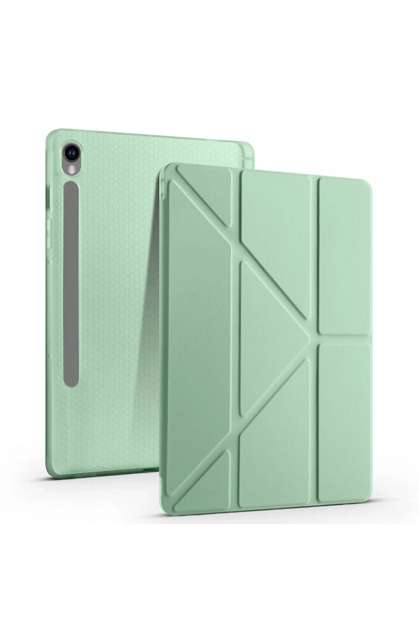 Galaxy Tab S9 FE Kılıf Zore Tri Folding Kalem Bölmeli Standlı Kılıf