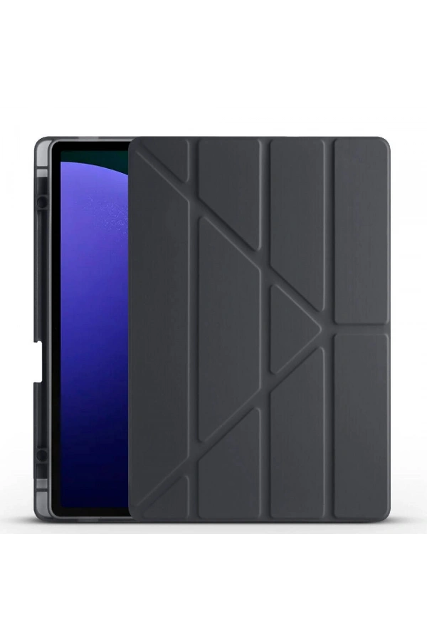 Galaxy Tab S9 FE Plus Kılıf Zore Tri Folding Kalem Bölmeli Standlı Kılıf