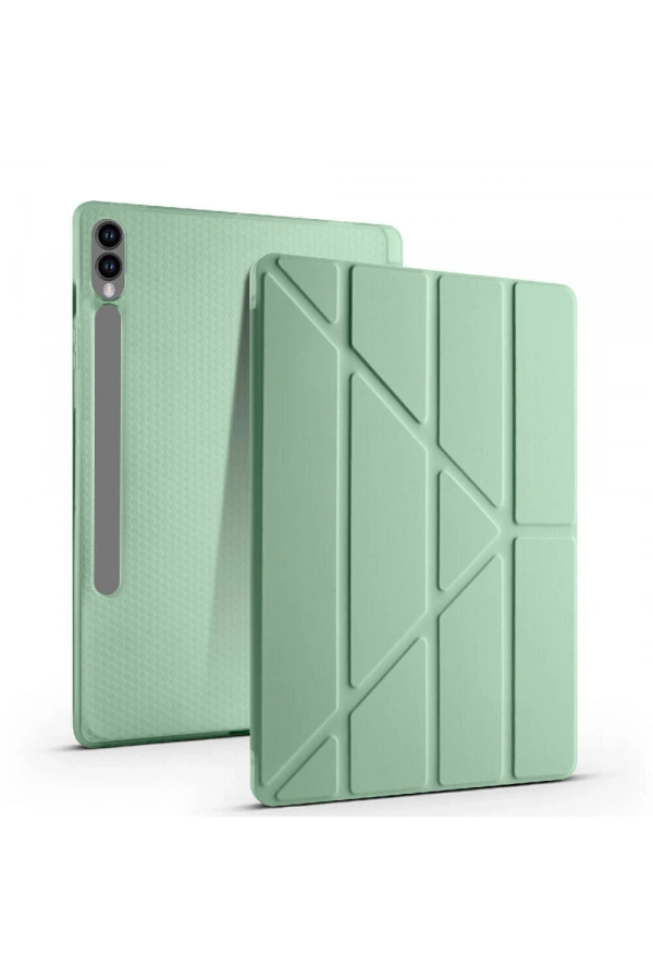 Galaxy Tab S9 FE Plus Kılıf Zore Tri Folding Kalem Bölmeli Standlı Kılıf