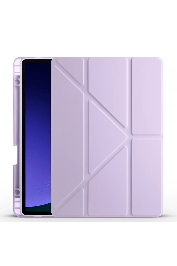 Galaxy Tab S9 FE Plus Kılıf Zore Tri Folding Kalem Bölmeli Standlı Kılıf