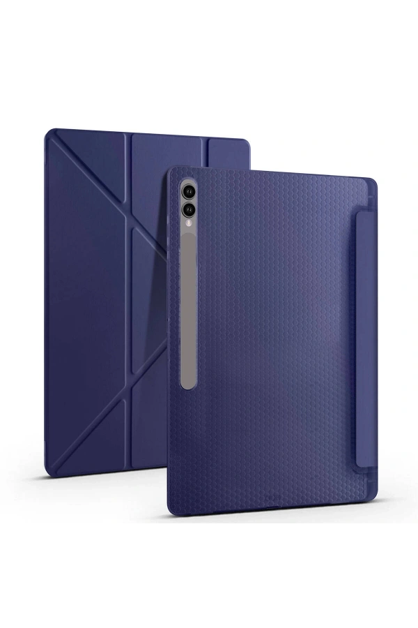 Galaxy Tab S9 Ultra Kılıf Zore Tri Folding Kalem Bölmeli Standlı Kılıf