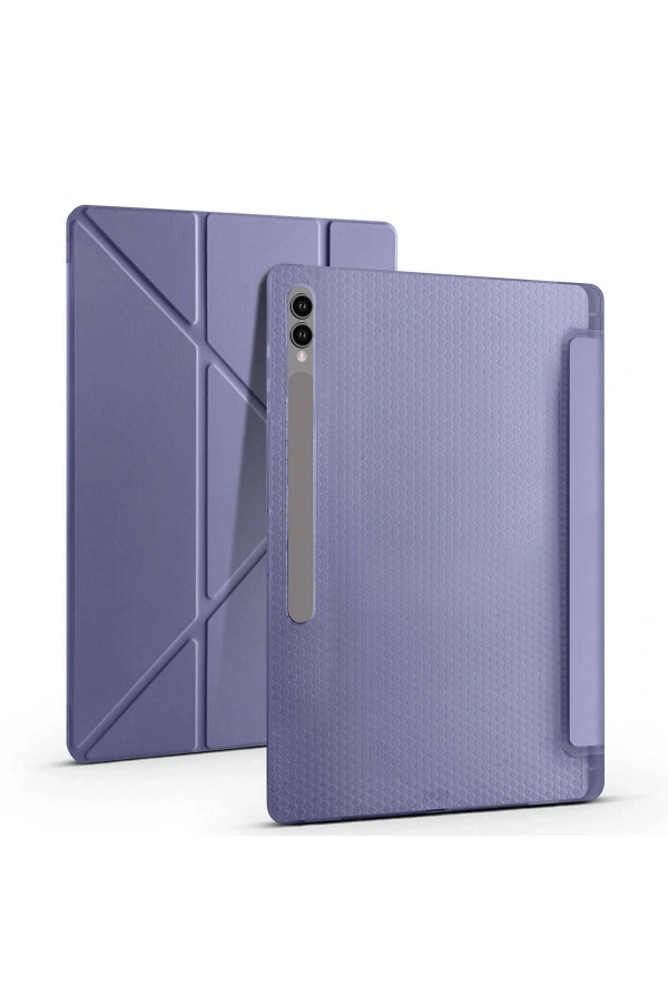 Galaxy Tab S9 Ultra Kılıf Zore Tri Folding Kalem Bölmeli Standlı Kılıf