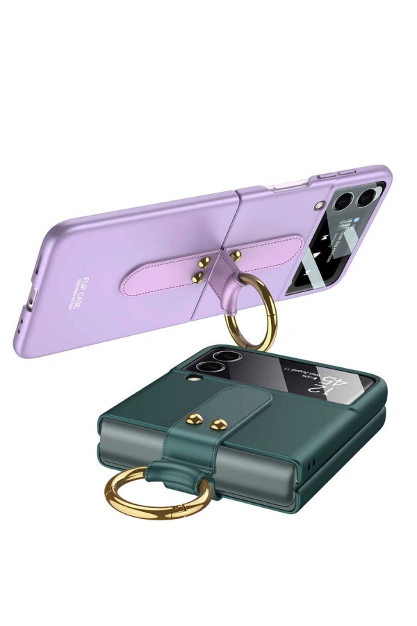 Galaxy Z Flip 3 Kılıf Zore Flip Ring Kıpta Kapak