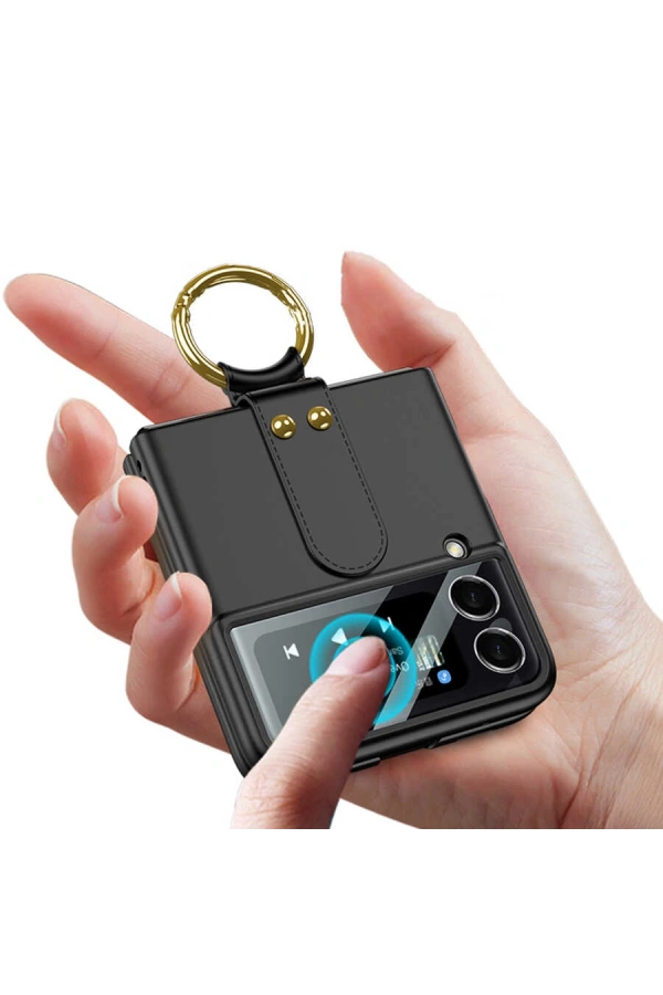 Galaxy Z Flip 3 Kılıf Zore Flip Ring Kıpta Kapak
