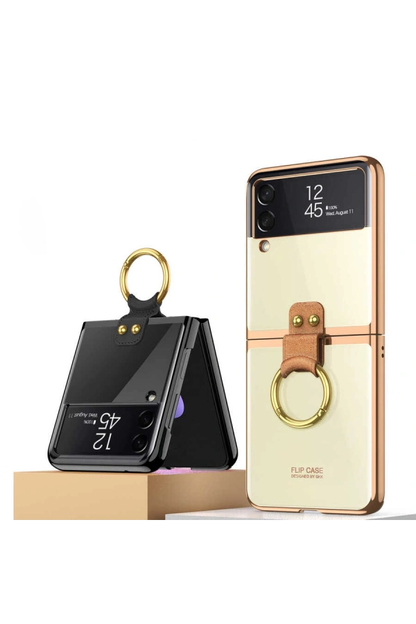 Galaxy Z Flip 3 Kılıf Zore Yüzüklü Kıpta Kapak