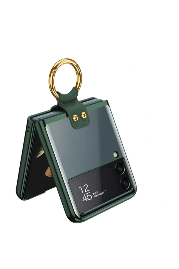 Galaxy Z Flip 3 Kılıf Zore Yüzüklü Kıpta Kapak