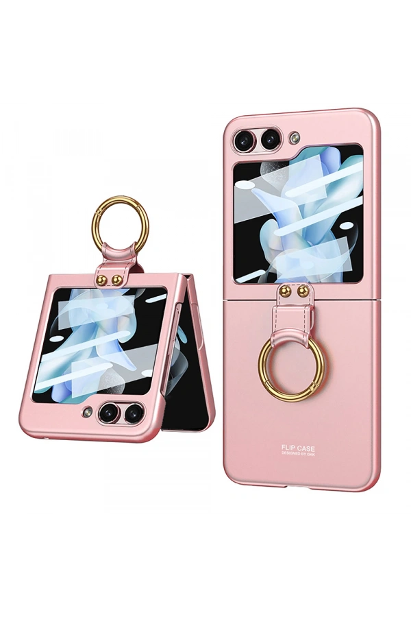 Galaxy Z Flip 5 Kılıf Zore Kıpta Yüzüklü Flip Sert Kapak